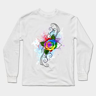 Patterned rainbow rose ( Roses ) Long Sleeve T-Shirt